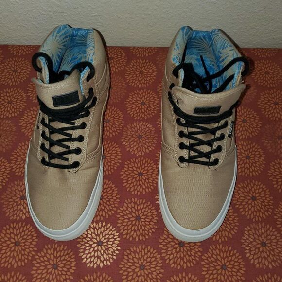 Vans Men's Sneakers Tan 8 Lace Up High Tops Skater Shoes New - Picture 9 of 10